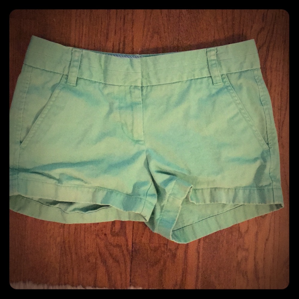 J Crew chino shorts. Green. 4”